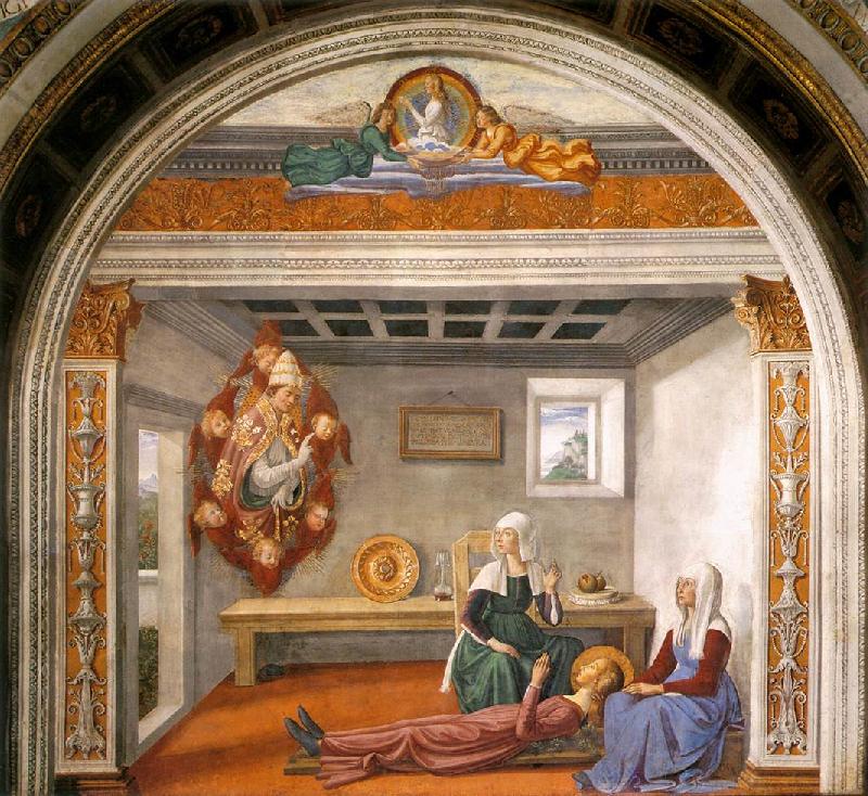 GHIRLANDAIO, Domenico Announcement of Death to St Fina sdg oil painting picture